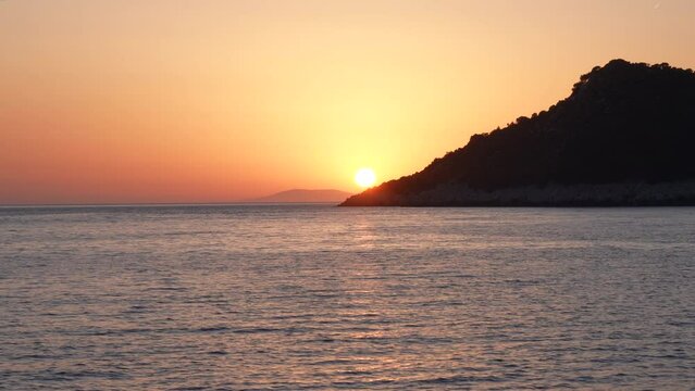 Time lapse of sun setting on Lastovo island, Croatia