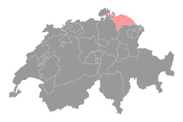 Thurgau map, Cantons of Switzerland. Vector illustration.