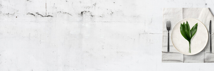 Bärlauch & Tischgedeck / Banner / Textfreiraum