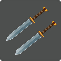 Pointy and rounded set of swords