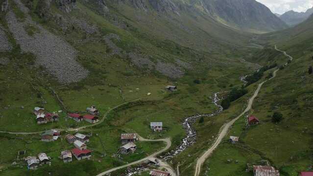 Aerial view of Elevit Plateau in Rize. 4K Footage in Turkey
