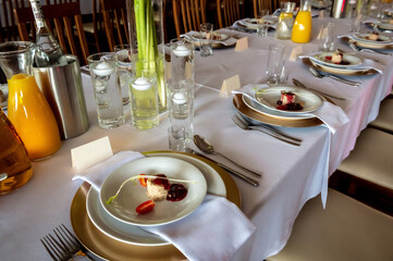 tableware and table decorations at celebrations