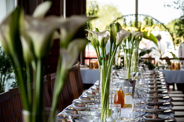 tableware and table decorations at celebrations