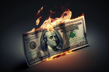 Burning money. Ai generative.