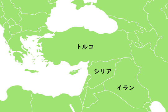トルコ・シリア周辺の地図