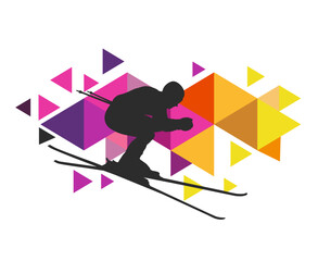 Obraz na płótnie Canvas Ski sport graphic for use as a template for flyer or for use in web design.