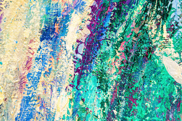 Colorful abstract oil painting art background. Texture of canvas and oil.