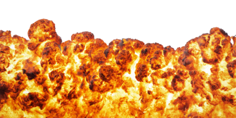huge bomb explosion  Fire flames on transparent background png