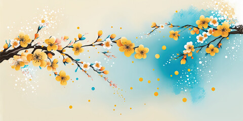 Color spring background. Generative AI
