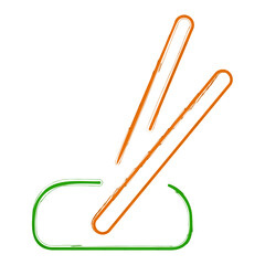 sushi brush on white background, vector illustration.