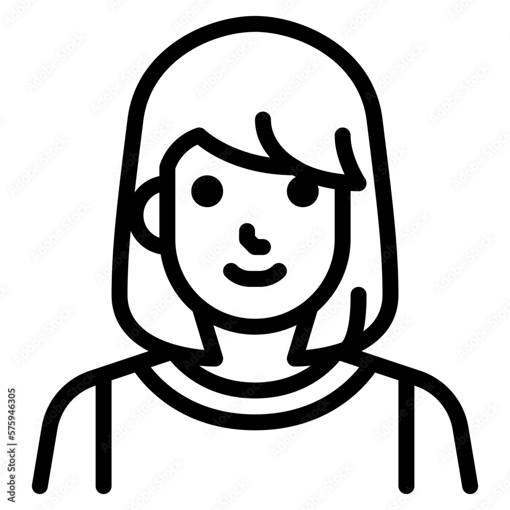 Poster girl outline icon