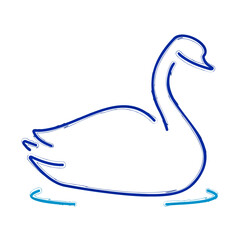 swan brush on white background, vector illustration.