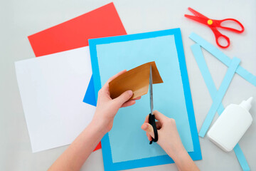  Balloon step by step instructions from colored paper. DIY concept. Step-by-step photo instructions. Step 4.