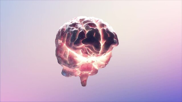 Human brain concept illustrating the brain activity of a transparent mind