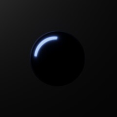 3D rendering Abstract geometry dynamic object with dark background.