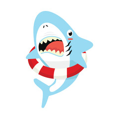 Shark  rubber ring with open mouth