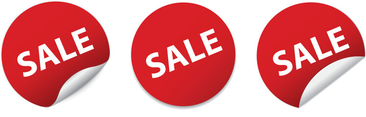 SALE - red round sticker banners