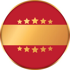 vector illustration of gold and red colored circle award banner 