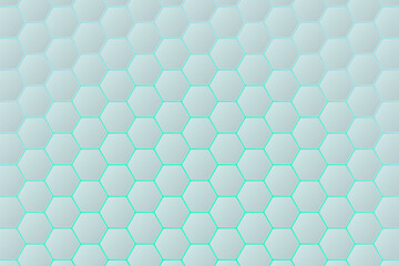 Abstrac white geometric background design. Hexagonal backdrop with gradient backlight