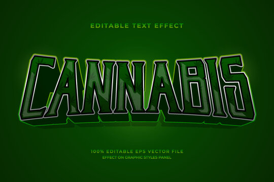 decorative editable cannabis text effect vector design