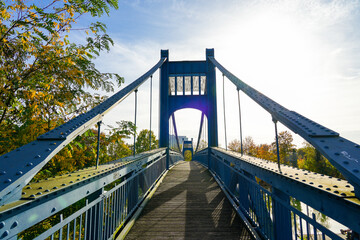 School path bridge in Hamm. Pedestrian bridge on the Datteln Hamm Canal.
