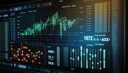 heatmap graph.stock market analysis.Stock market financial statistics on screen.Futuristic stock exchange scene with charts, stock market graph
