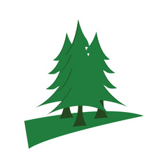 Obraz premium Pine forest vector icon design illustration template