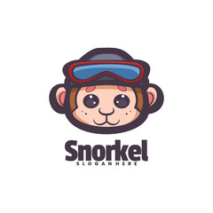 Snorkel Monkey Logo Vector