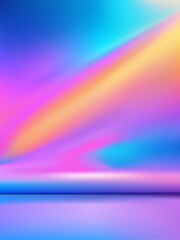 Vector Holographic or Iridescent Studio Shot Product Display Background for Beauty, Fashion and Trendy Products..