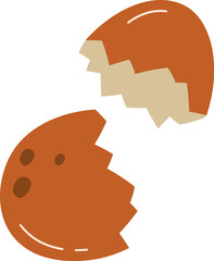 Eggshell food waste flat icon Sorted organic garbage