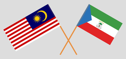 Crossed flags of Malaysia and Equatorial Guinea