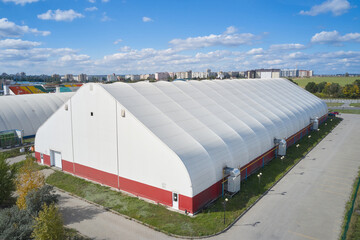 Inflatable frame air dome stadium for sports activities © pridannikov