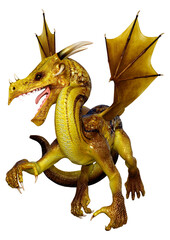 Fototapeta premium 3D Rendering Fairy Tale Dragon on White