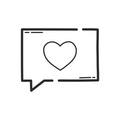 Love message icon. Hand drawing design style. Vector.