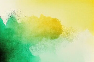 Fototapeta premium Abstract yellow and green watercolor paint background. Generative AI