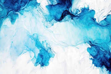 Abstract blue watercolor marble background. Generative AI