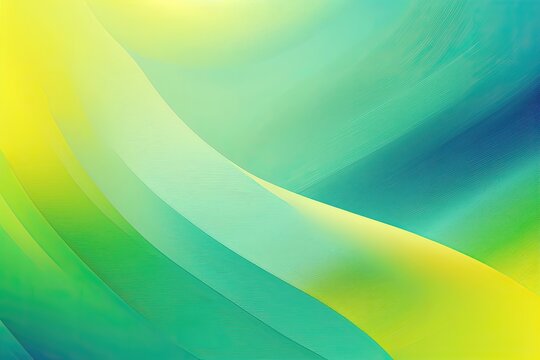 Abstract background art, green, blue and yellow, gradient paint. Generative AI