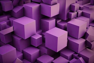 Abstract 3d render purple geometric background. Generative AI