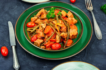 Stew with meat and vegetables.