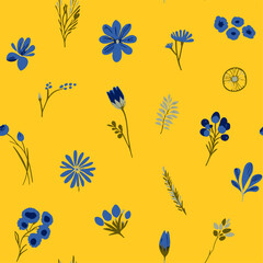 Vector Retro Vintage Festive Abstract Spring or Summer Floral Seamless Surface Pattern for Products, Fabric or Wrapping Paper Prints.