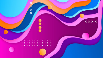 Multicolor Geometric Shapes on Soft Gradient Background