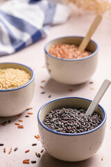 bowl with different types of asian rices