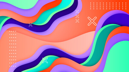 Colorful vibrant geometric modern abstract vector background