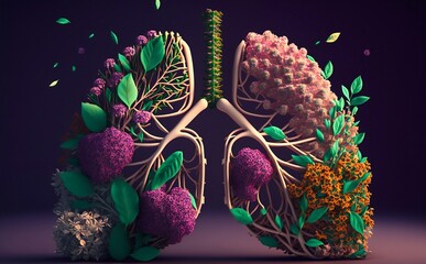 Breath of Nature: Lungs Made of Flowers