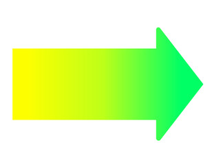 太い矢印グラデーション　黄色・緑