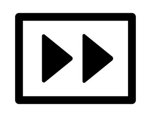 再生・早送りボタン　黒　四角