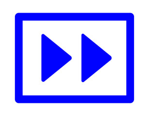 再生・早送りボタン　青　四角