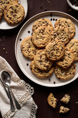 Homemade biscuits with chocolate chips.