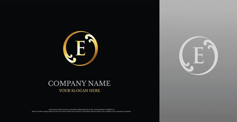 Letter E Logo With Luxury Ornament