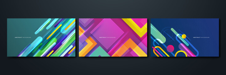 Colorful vibrant geometric modern abstract vector background with creative dynamic and stylish geometric composition